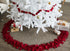 Overlapping Flowers Christmas Tree Skirt - natural with red - 60" - ARCADIA HOME